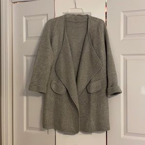 Gray long sweater jacket